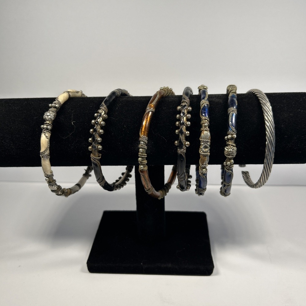 Lot 7 Vintage Studio Art Bangle Bracelets Southwestern Style